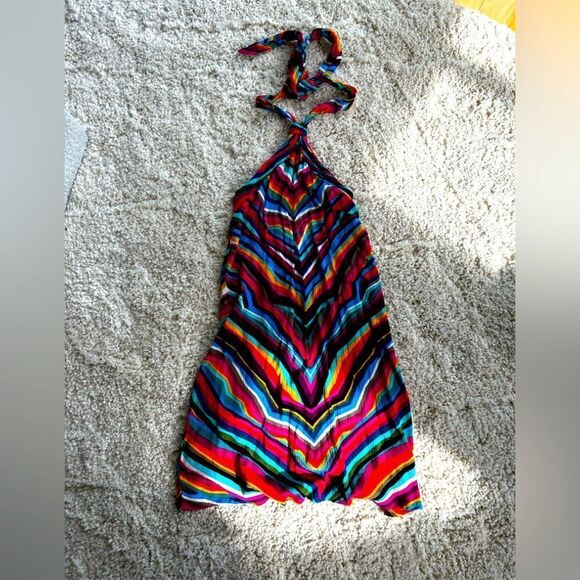 Trina Turk Louvre High Neck Halter Swimsuit Cover-Up Small - Picture 4 of 9